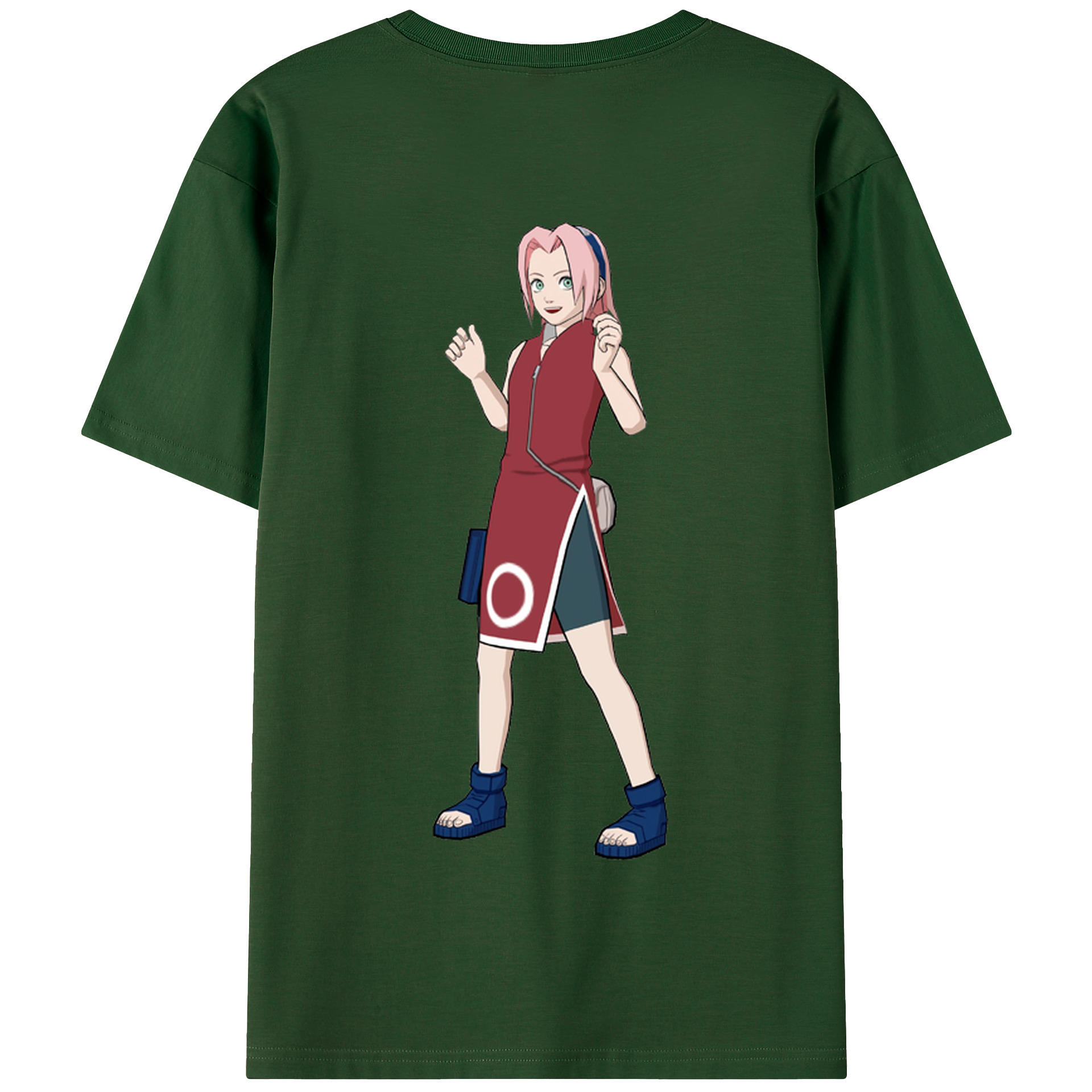（画像用） NARUTO -ナルト- 春野サクラ Haruno Sakura 綿100％半袖Tシャツ（背面プリント）